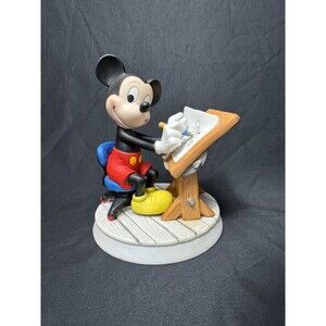 Vintage Disney "Self Portrait"  MICKEY MOUSE  Porcelain Figurine  7" Nostalgia
